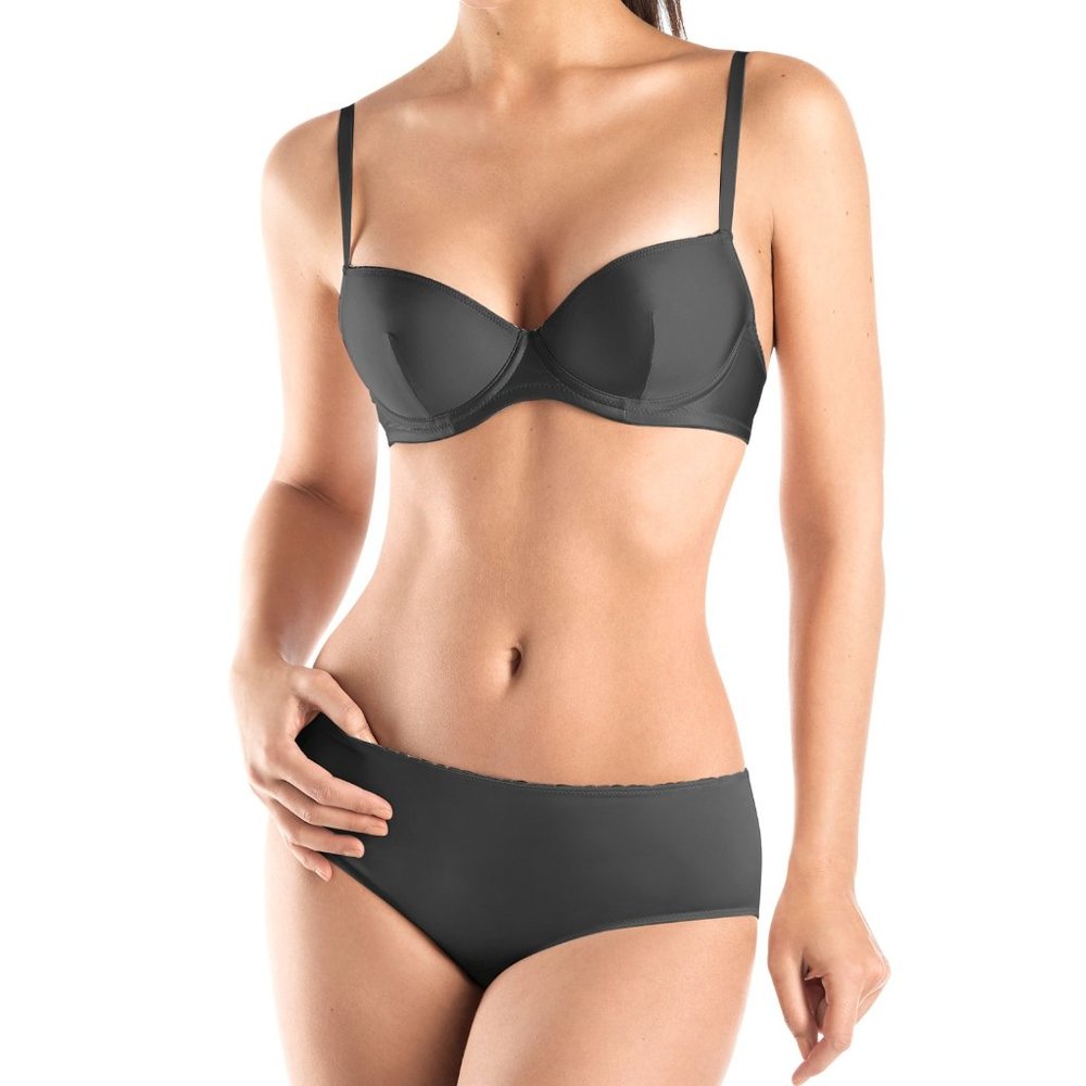 32C Hanro Satin Deluxe T-Shirt Bra 71070 (Shale)